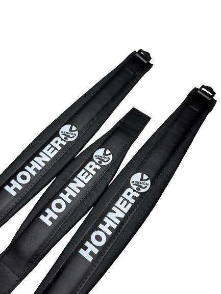 Set of shoulder & bass straps / Black-white letters